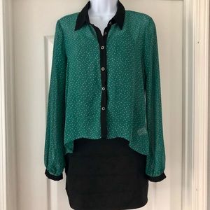 Polka Dotted Blouse -High-low